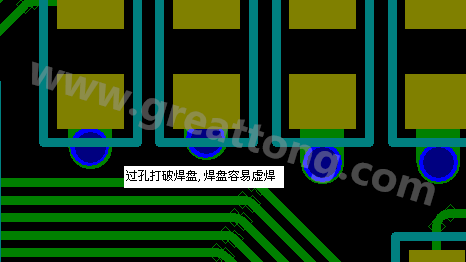 PCB設(shè)計(jì)案例分析：過(guò)孔破焊盤，造成SMT虛焊