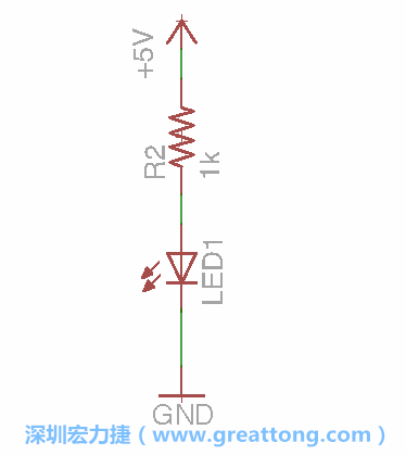 如圖所示放置一個開關(guān)（switch）、10K電阻器（10k resistor）和0.1μF的電容（0.1μF capacitor），并把開關(guān)的一端連到接地端上。