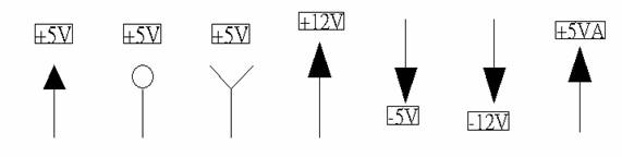 電源符號有下列幾種，可使用鍵盤 [Ctrl + Tab] 鍵切換：